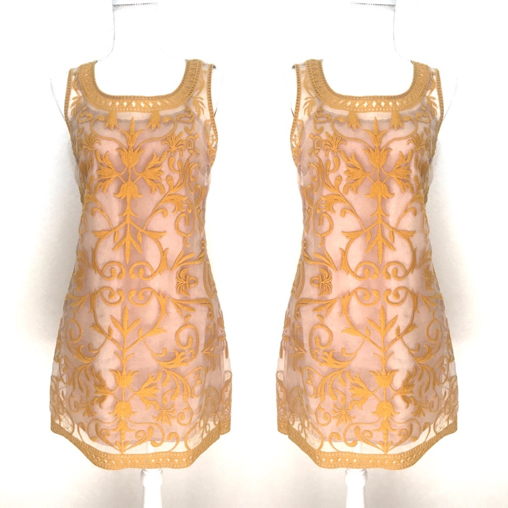 C. Luce broderie yellow/orange dress size small